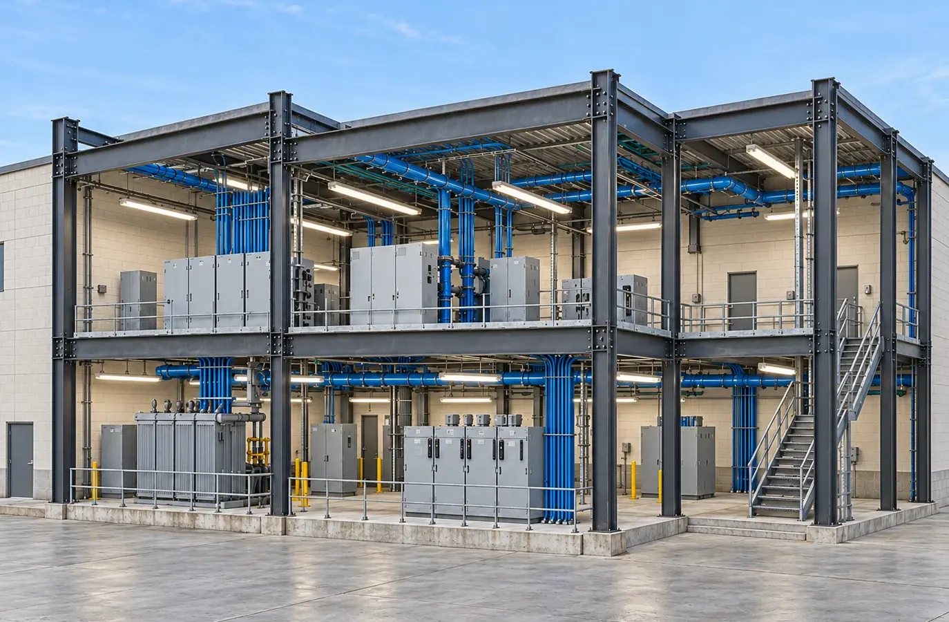 Construction-Phase Model Management and Clash Resolution for a New Rail Power Substation (illustrative)
