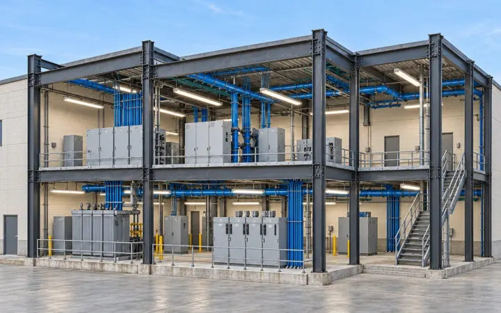 Construction-Phase Model Management and Clash Resolution for a New Rail Power Substation (illustrative)